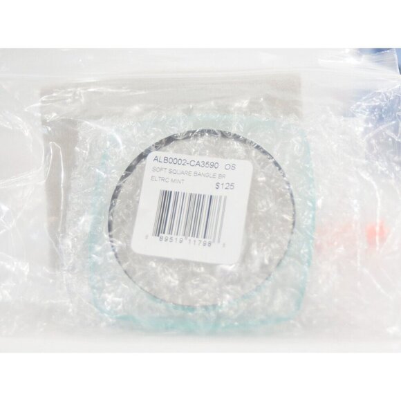 Alexis Bittar Electric Mint Lucite Soft Square Skinny Bangle Bracelet NWT - Picture 4 of 4